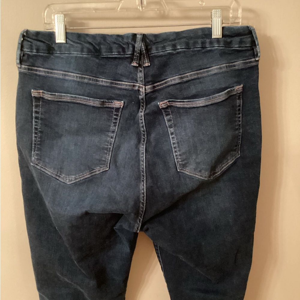 GOOD AMERICAN SIZE 16 BLUE GOOD LEGS CROP SKINNY JEANS DARK WASH - Picture 4 of 7